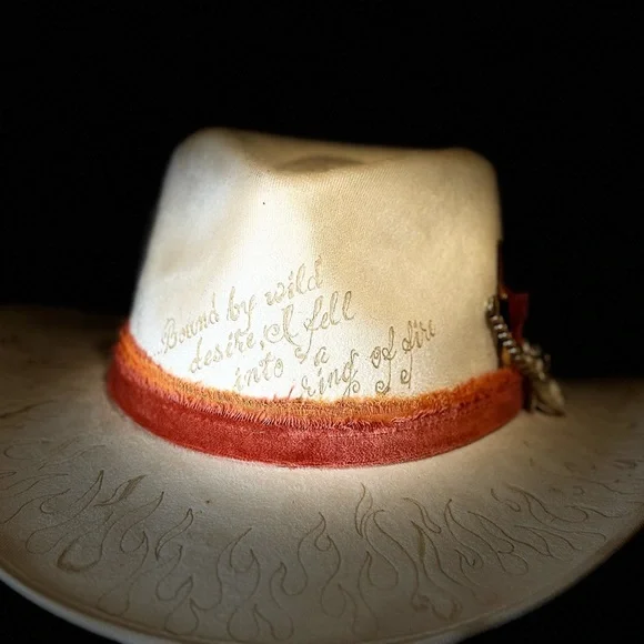 Hand designed western festival concert cowgirl hat